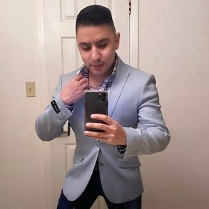 Express Extra Slim Light Blue Suit Jacket